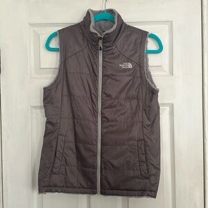 North Face Reversible Vest, Gray/Silver, Size Small